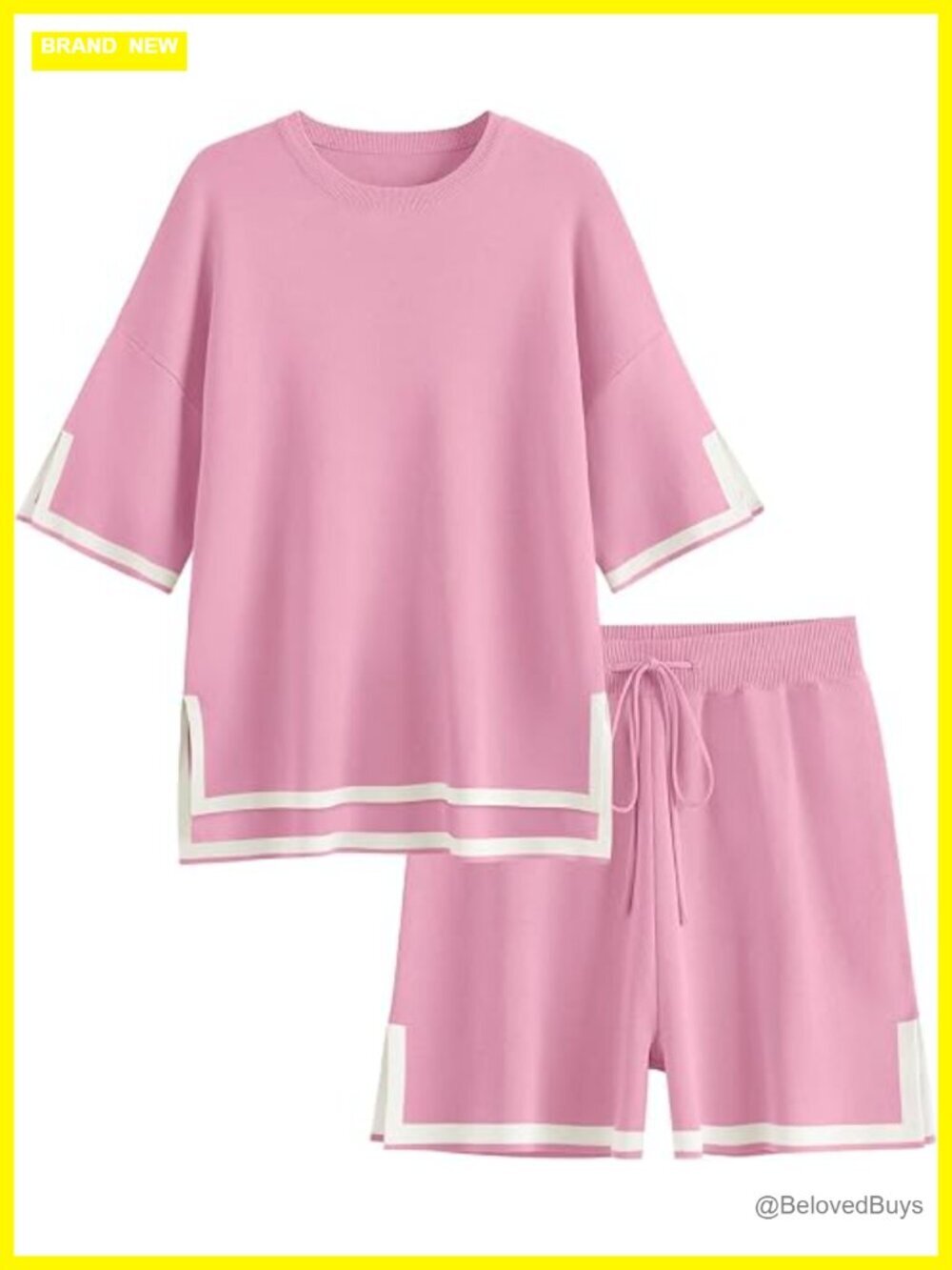 2 Piece Short Set Summer Lounge Outfit Solid Pull On